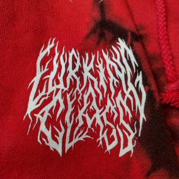 Sketchy Tank Lurking Class Hooded Sweatshirt Hoodie Medium Red Black Tie Dye - Picture 10 of 16